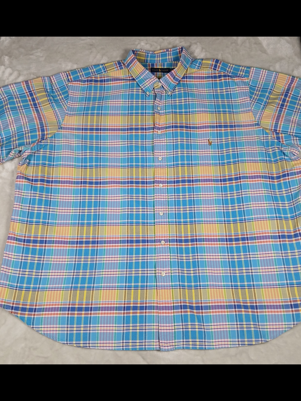 Ralph Lauren Button Down Oxford Shirt 4XB Big Men's Short Sleeve Flesh Pony